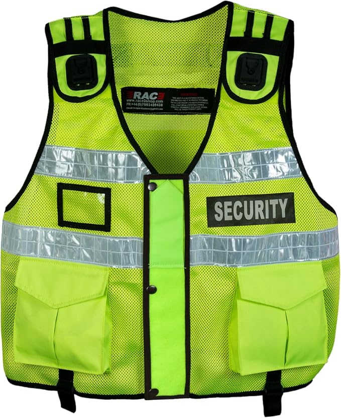 Custom Printed Hi-Vis Security Vest With Reflective Stripes – Adjustable Fit – photo 2