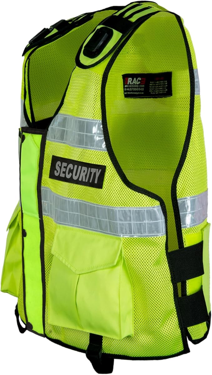 High Visibility Security Vest with Reflective Stripes – Adjustable Fit