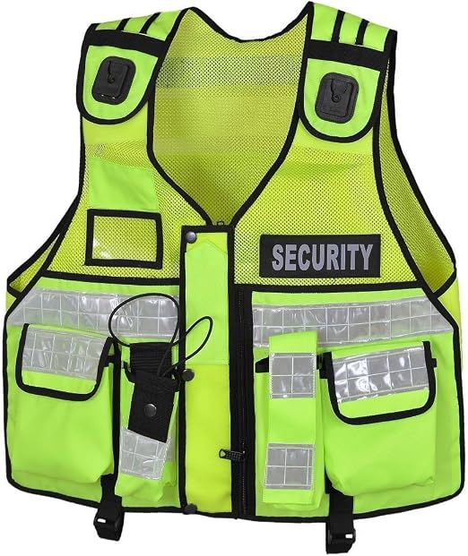 High Visibility Security Vest with Reflective Stripes – One size