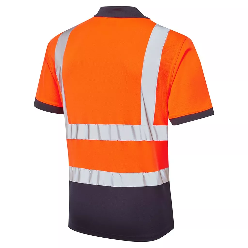 Custom Printed Hi-Vis 2 Tone Orange Polo Shirt – photo 2