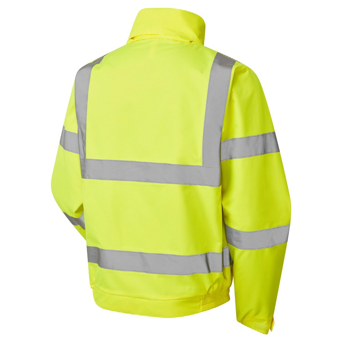 Custom Printed Hi-Vis Yellow Fleece Lined Bomber Jacket – photo 2