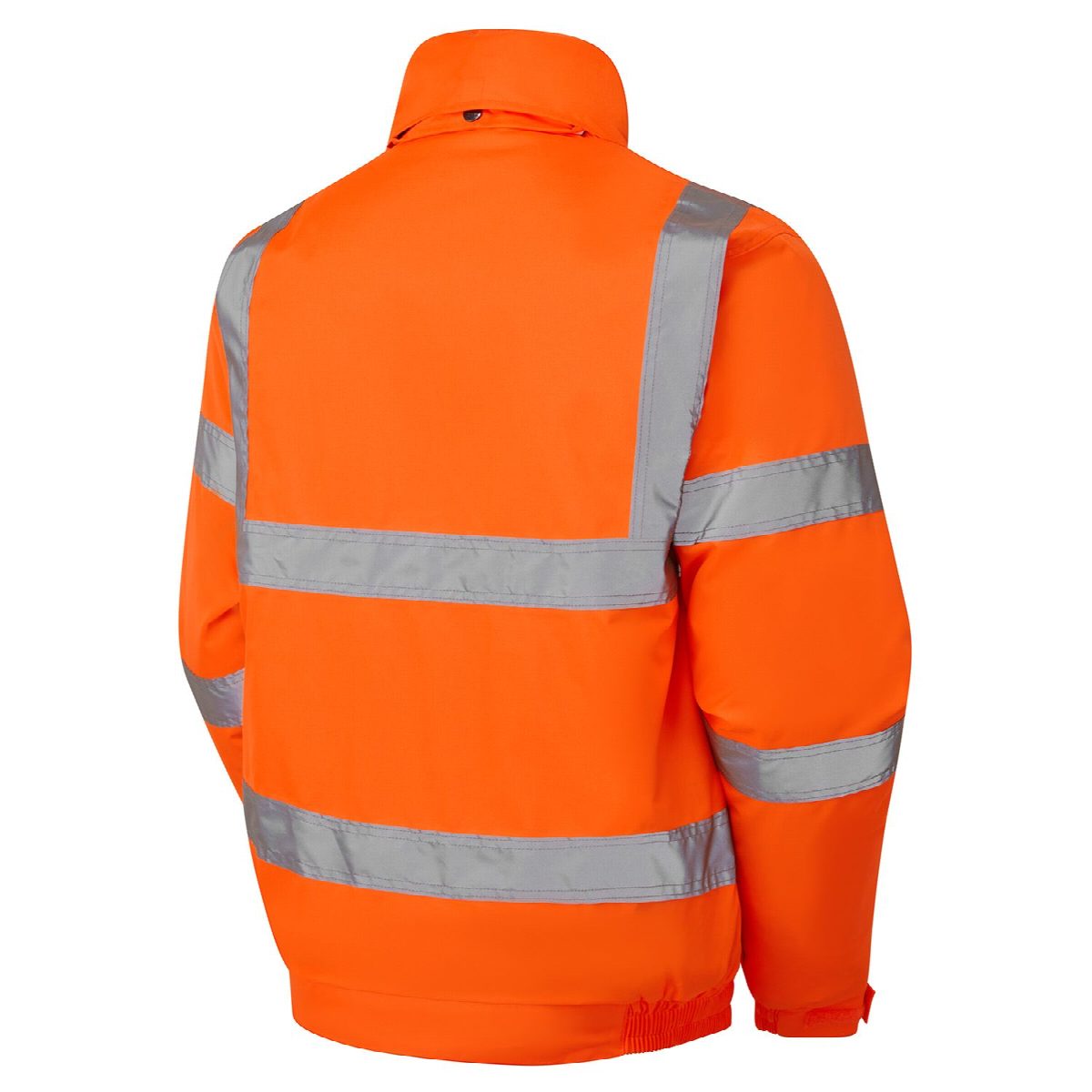 Custom Printed Hi-Vis Orange Fleece Lined Bomber Jacket – photo 3