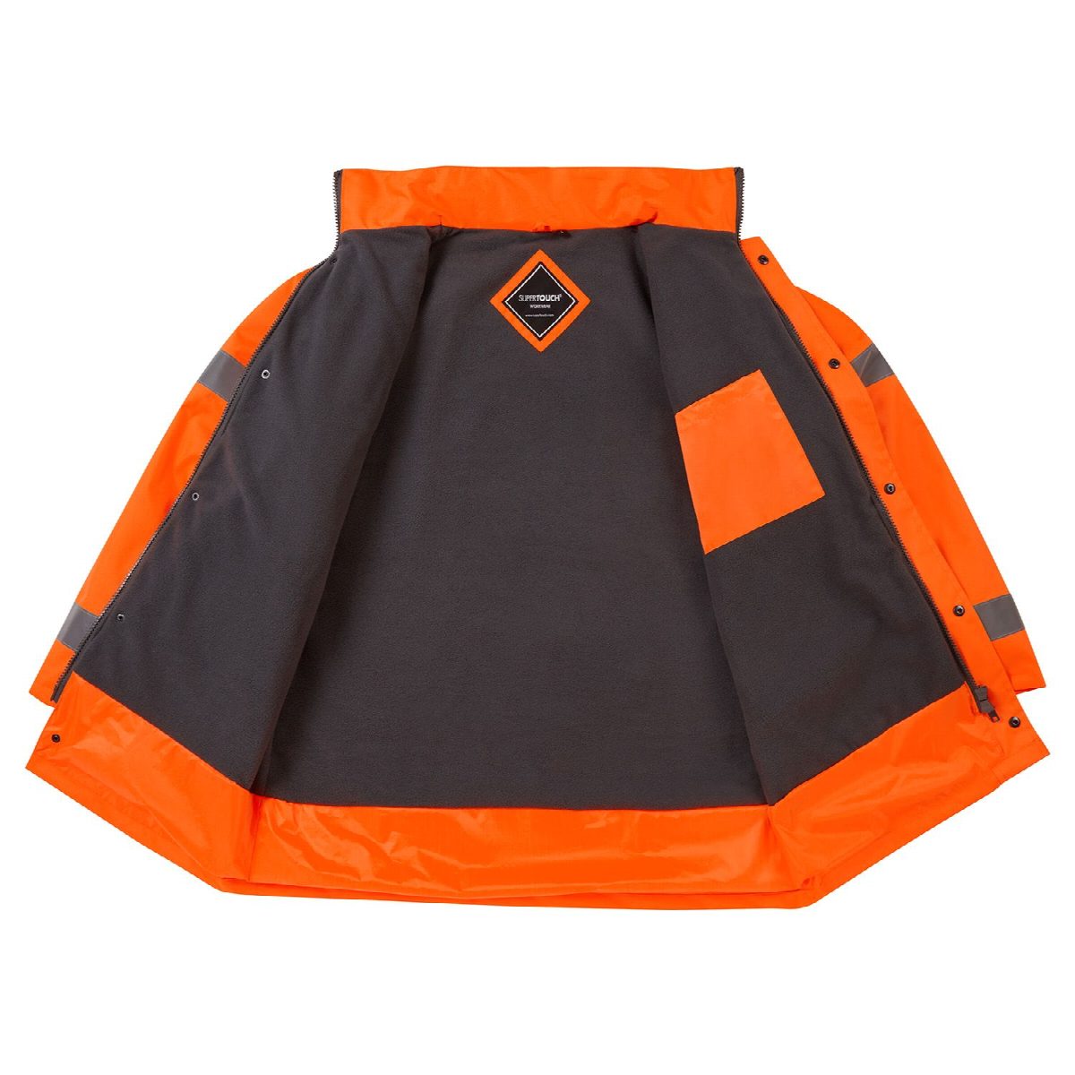 Custom Printed Hi-Vis Orange Fleece Lined Parka – photo 5