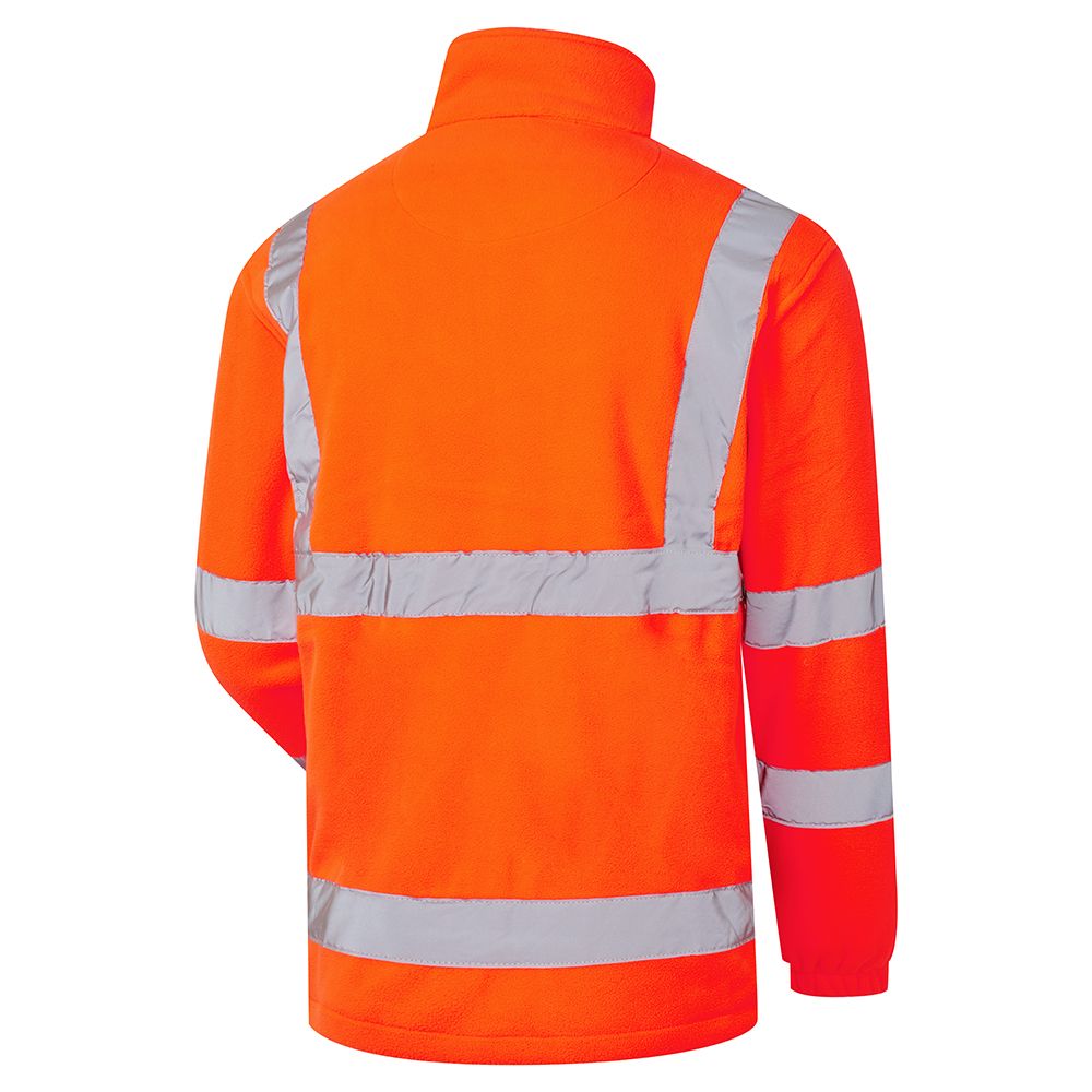 Custom Printed Hi-Vis Orange Fleece Jacket – photo 2