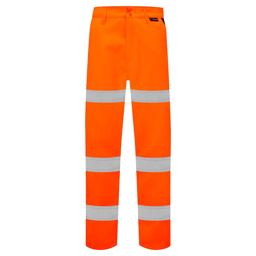 Hi Vis Orange 3 Band Polycotton Trousers