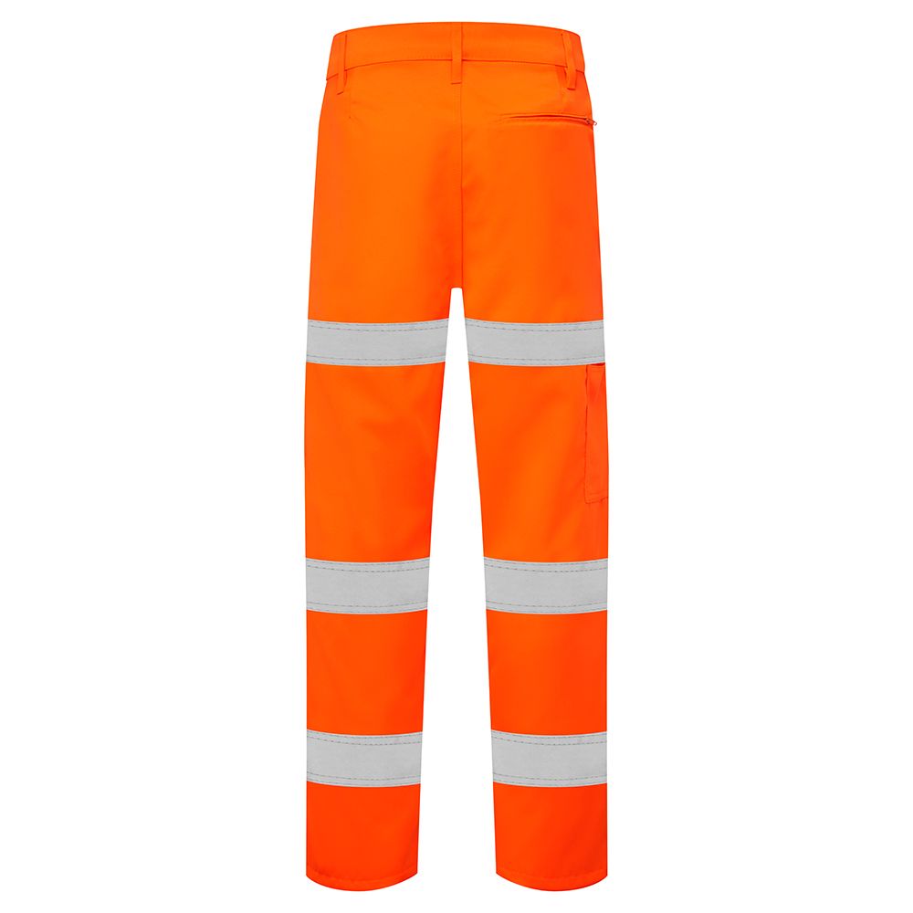 Custom Printed Hi-Vis Orange 3 Band Polycotton Trousers – photo 2