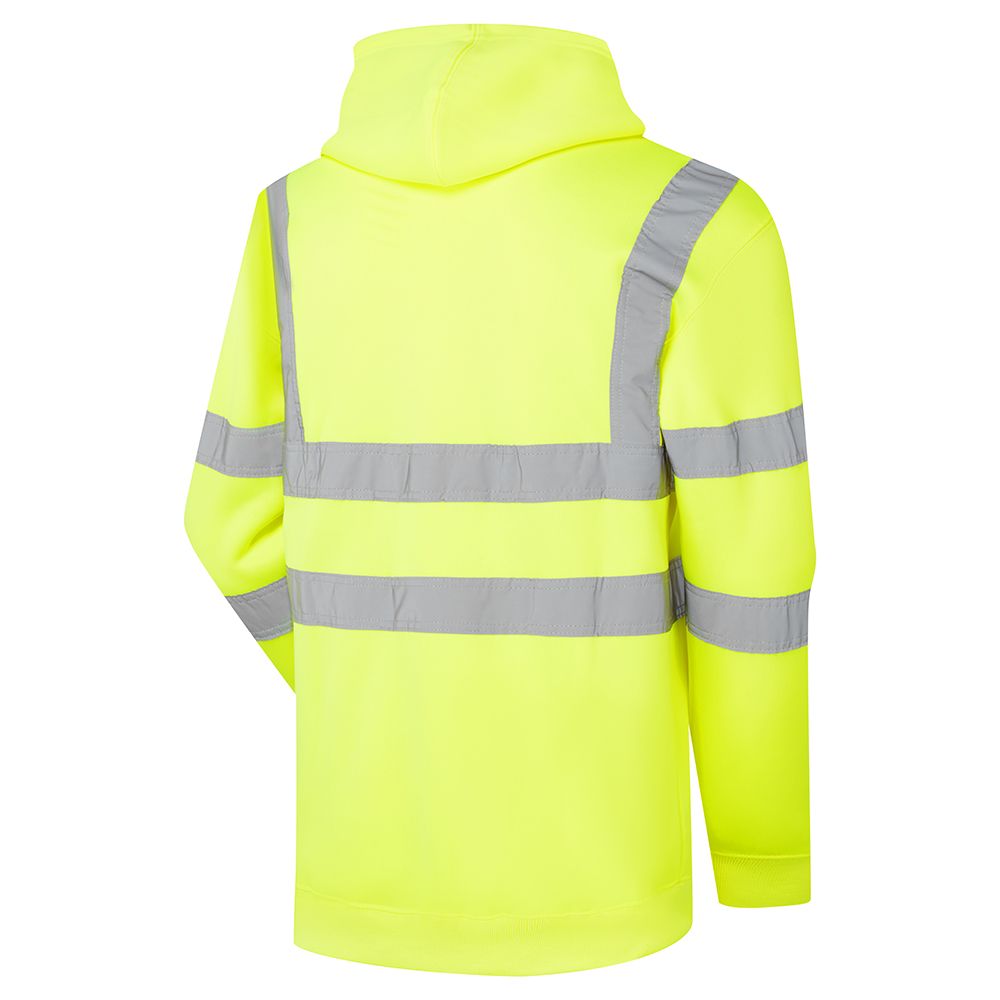 Custom Printed Hi-Vis Yellow Hooded Sweatshirt – photo 2