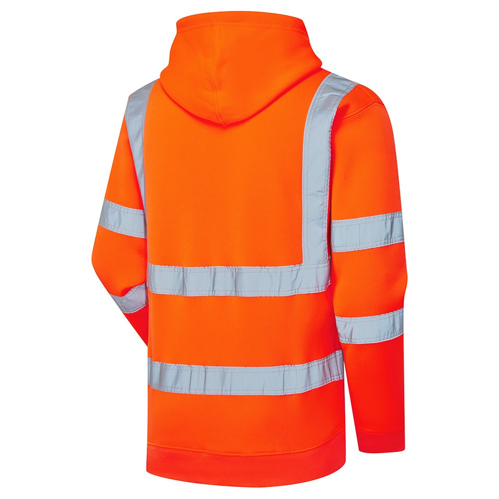 Custom Printed Hi-Vis Orange Zipped Hooded Sweatshirt – photo 2