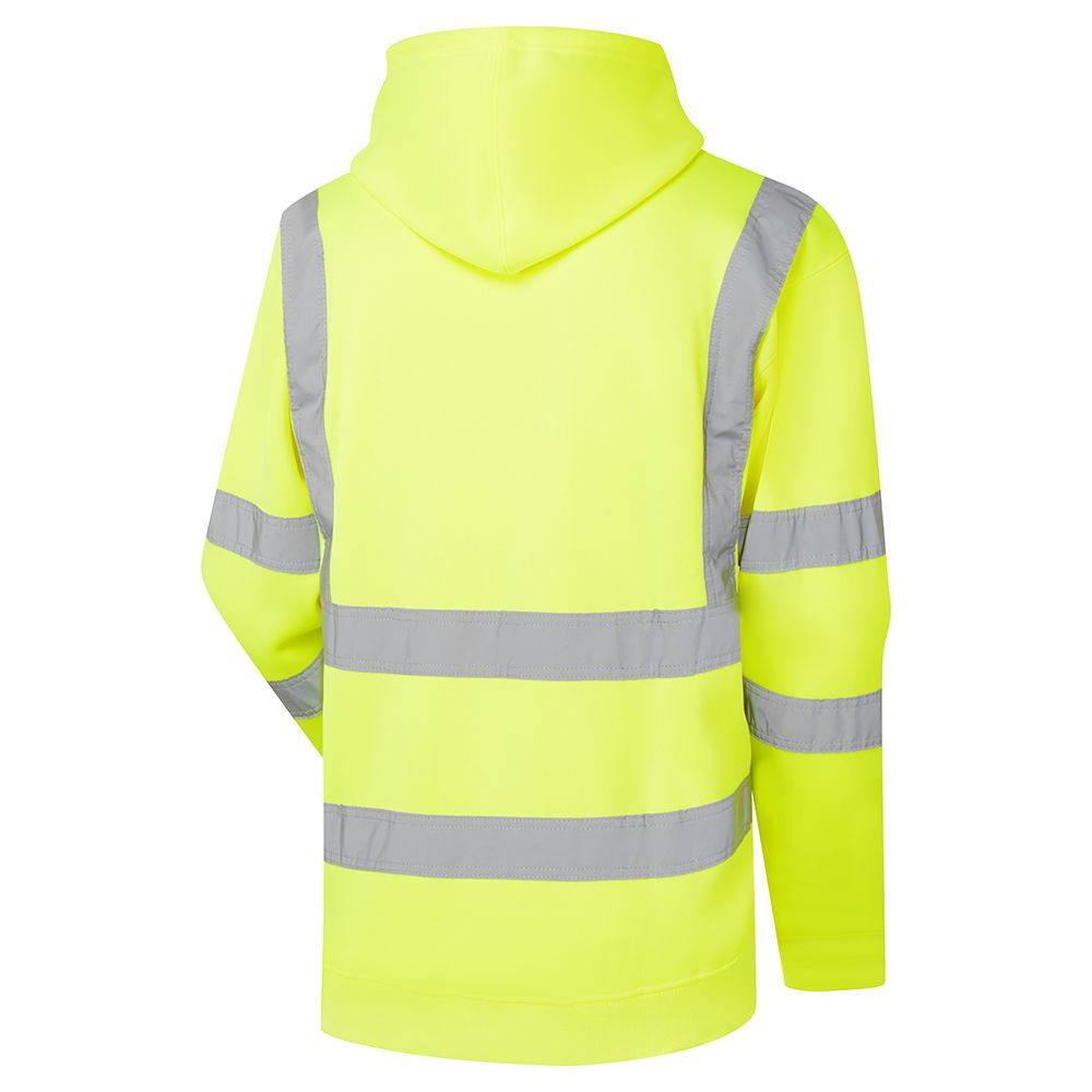 Custom Printed Hi-Vis Yellow Zipped Hooded Sweatshirt – photo 2