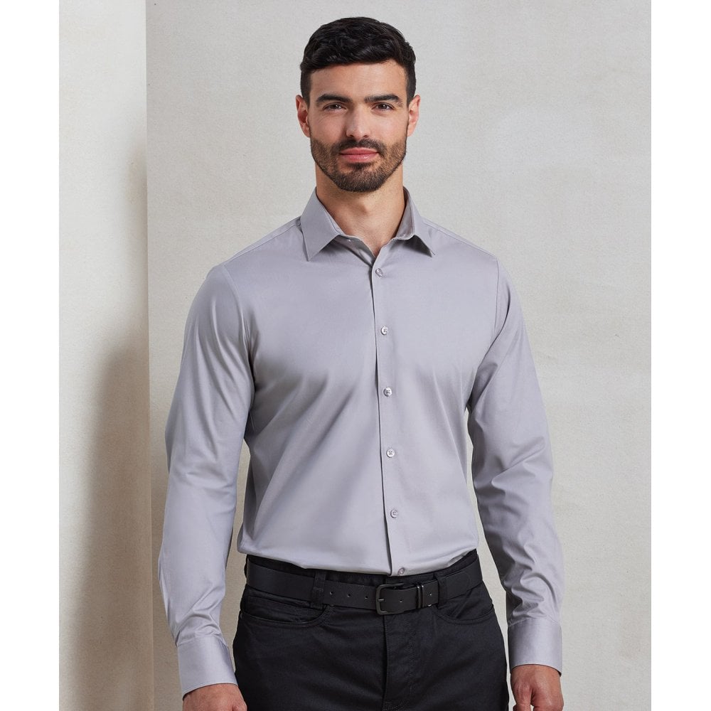 Premier Stretch fit cotton poplin long sleeve shirt