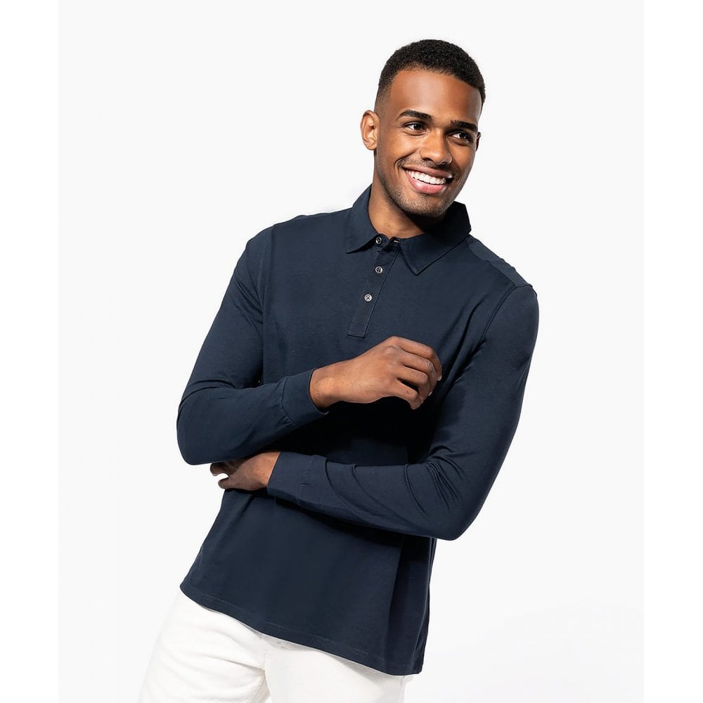 Kariban Jersey Knit Long Sleeve Polo Shirt