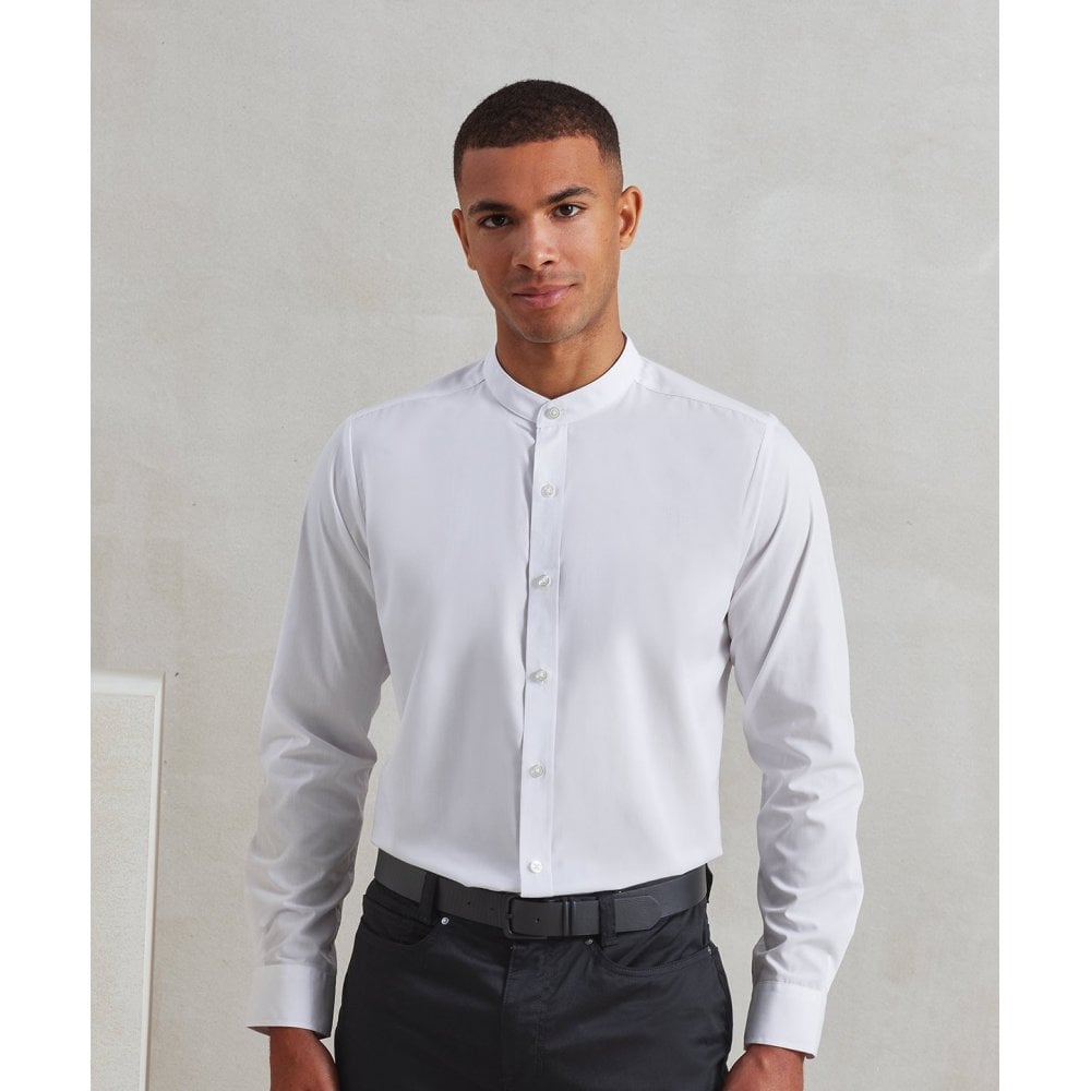 Premier Banded Collar Grandad Long Sleeve Shirt