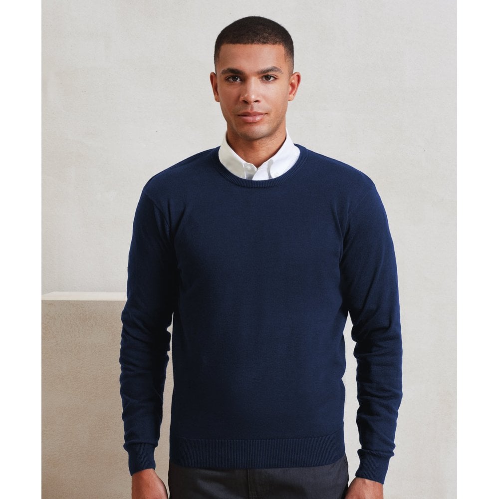 Premier Crew Neck Cotton-rich Knitted Sweater