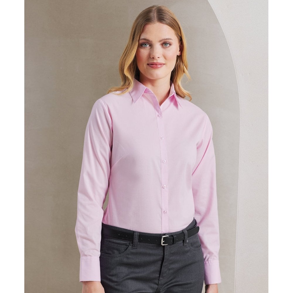 Premier Workwear Women's Poplin Long Sleeve Blouse