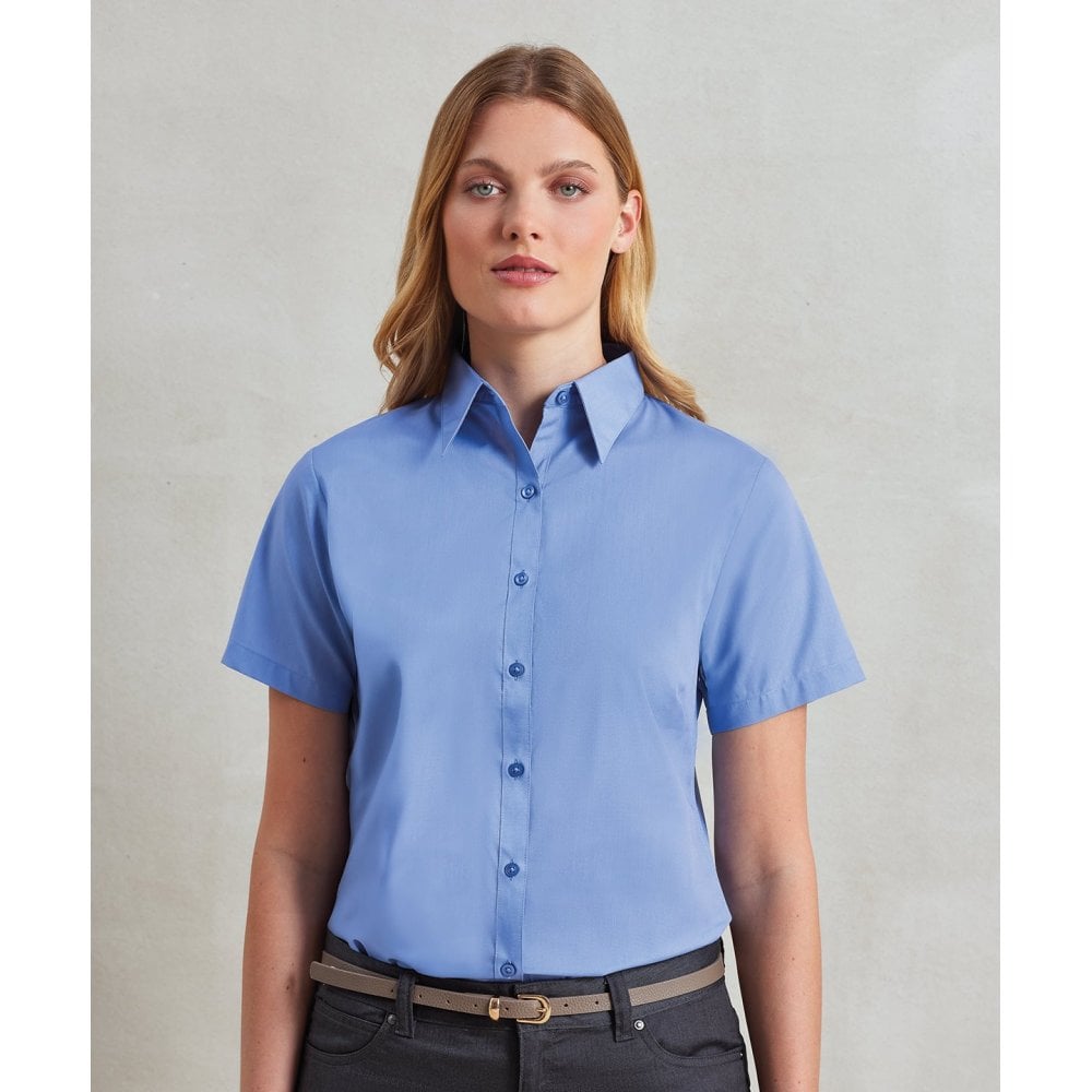 Premier Women's Short Sleeve Poplin Blouse