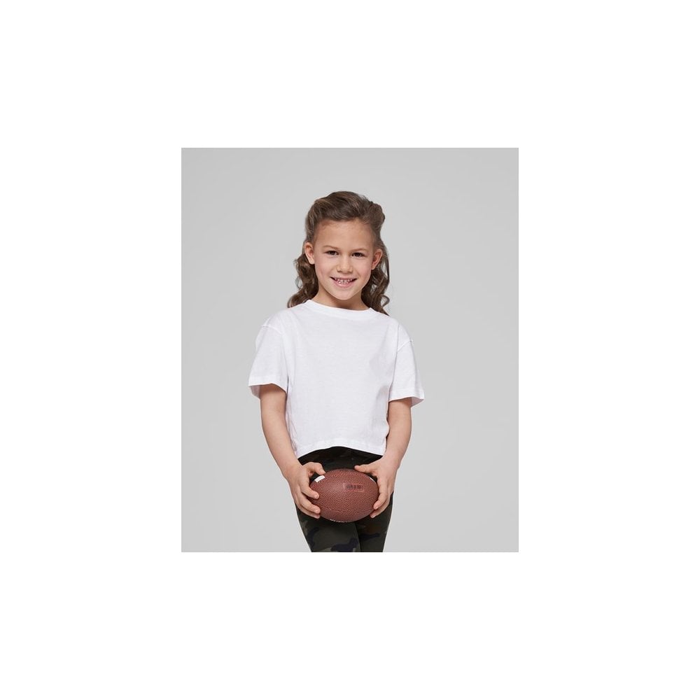 Build Your Brand Girls cropped Jersey tee