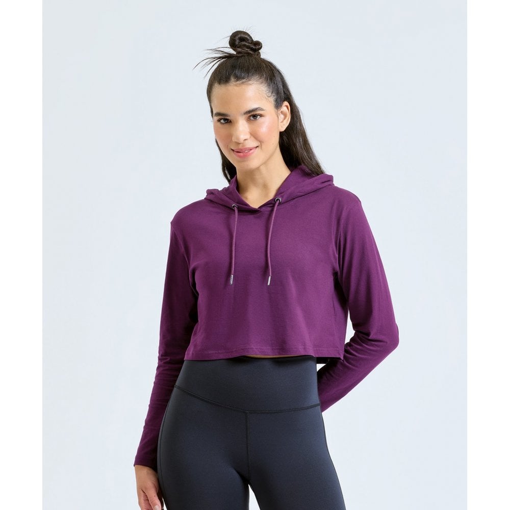 TriDri® Women's Cropped Hooded Long Sleeve T-Shirt