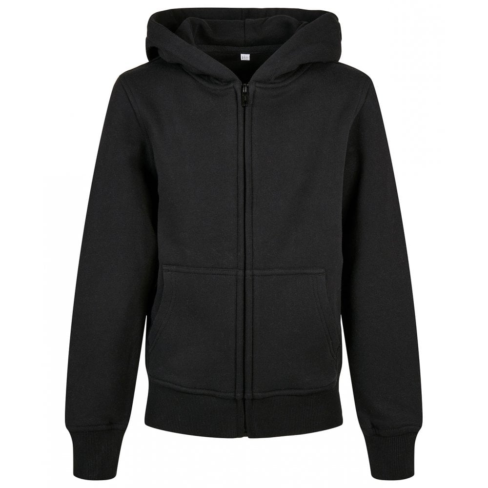 Build Your Brand Organic Kids Basic Zip Hoodie