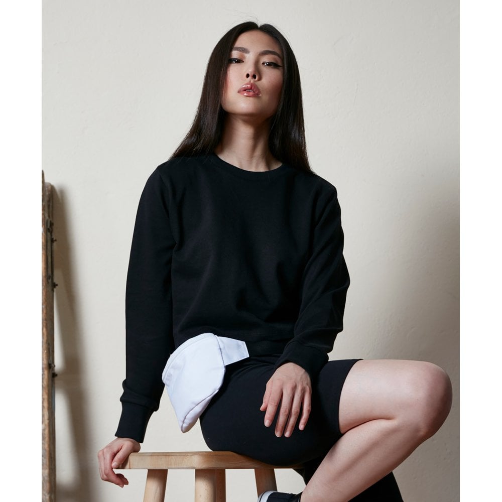 Build Your Brand Women's Terry Cropped Crew