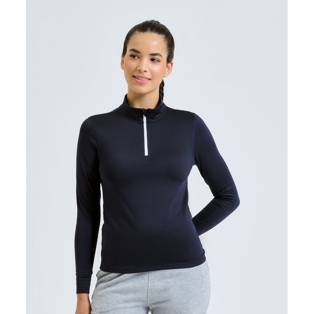 TriDri® Women's Recycled Long Sleeve Brushed Back ¼ Zip Top