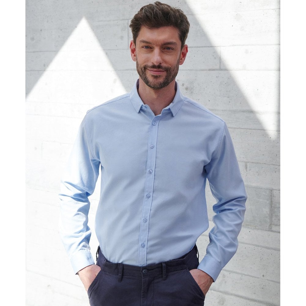 Henbury Long Sleeve 'Cotton-feel' Coolplus® Shirt