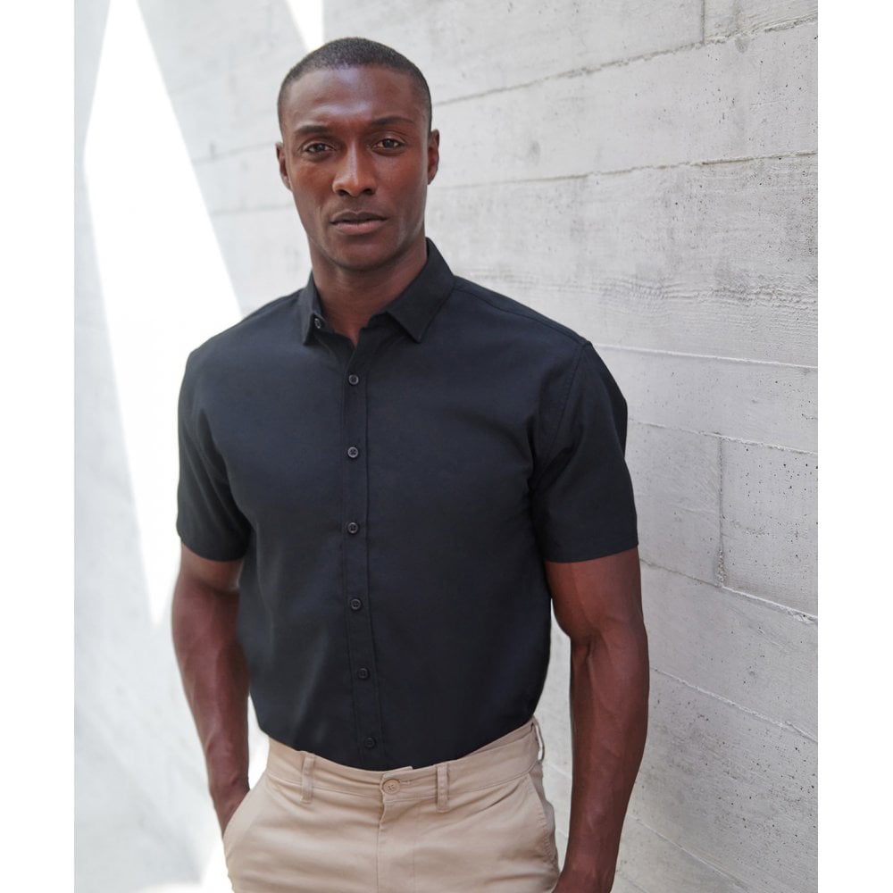 Henbury Short Sleeve 'Cotton-feel' Coolplus® Shirt