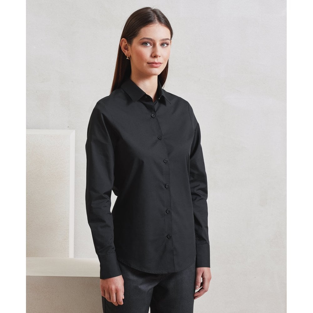 Premier Women's Long Sleeve 'Recyclight' Poplin Shirt