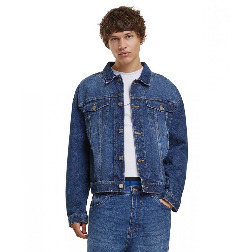 Build Your Brand Heavy Ounce Boxy Denim Jacket
