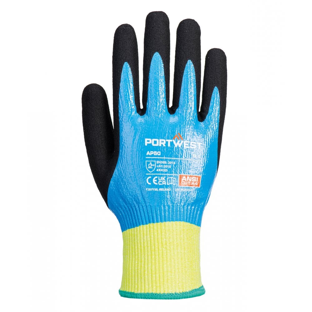 Portwest Cut D13 Nitrile Aqua Gloves (AP50)
