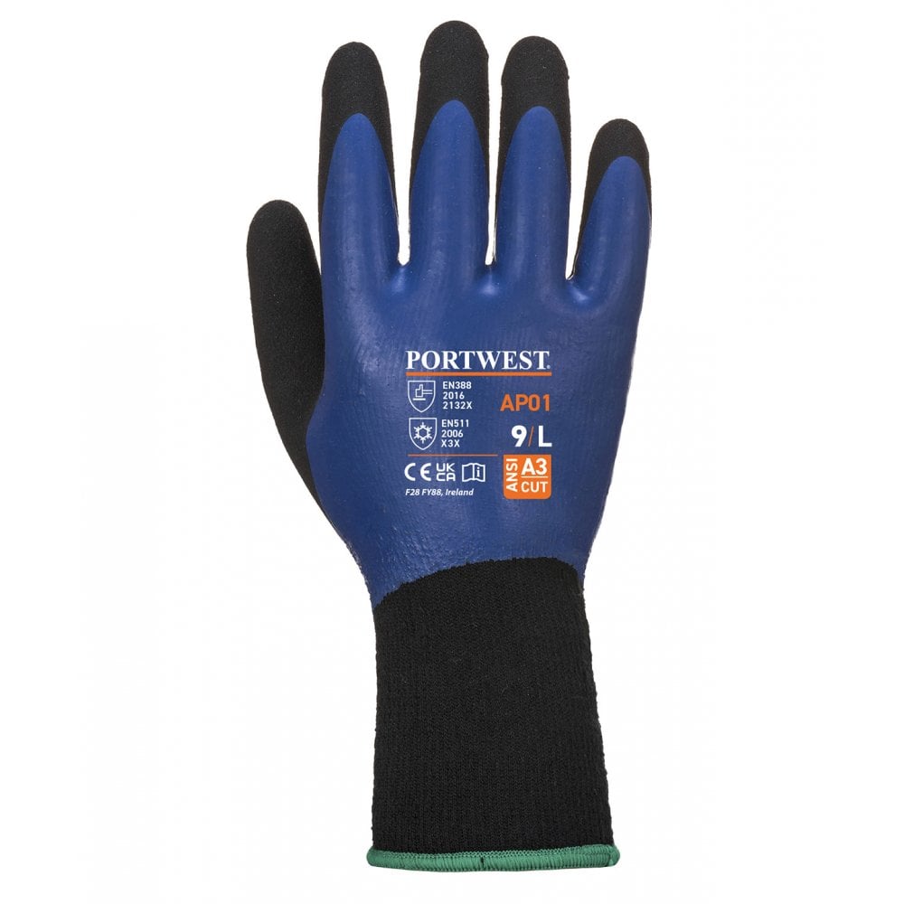 Portwest Cold 13 Latex Aqua Gloves (AP01)