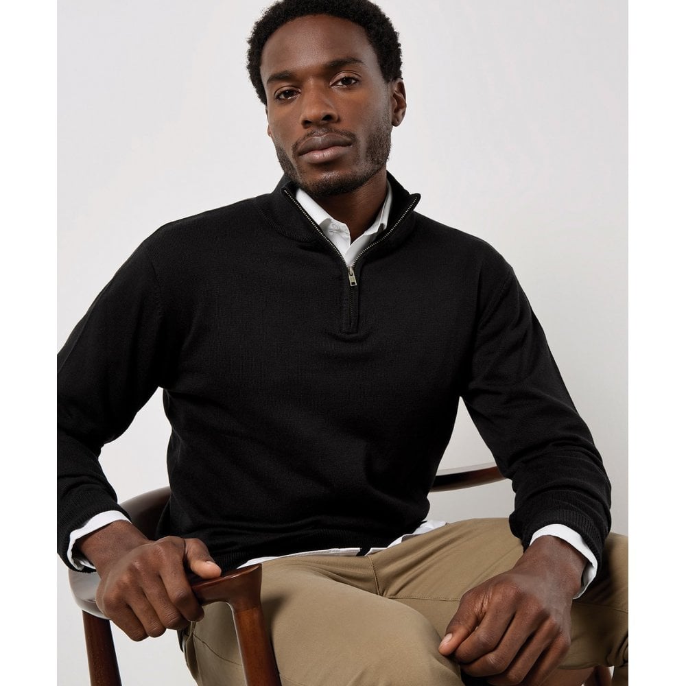 Kustom Kit Regular Fit Arundel 1/4-zip Sweater