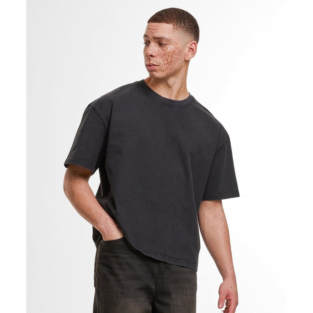 Build Your Brand Vintage Cropped Heavy Oversized Tee