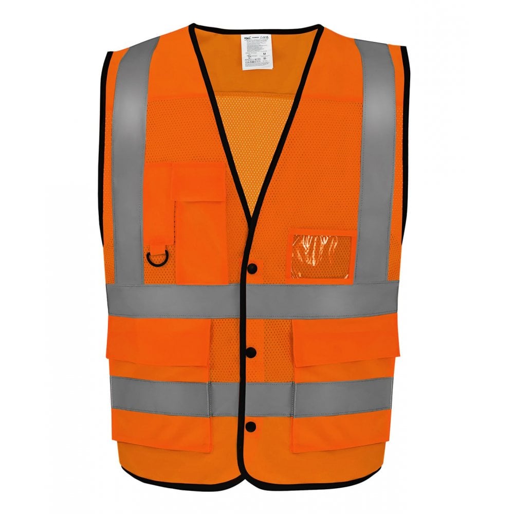 Yoko Hi-vis Superior Open Mesh Button Waistcoat (HVW860)