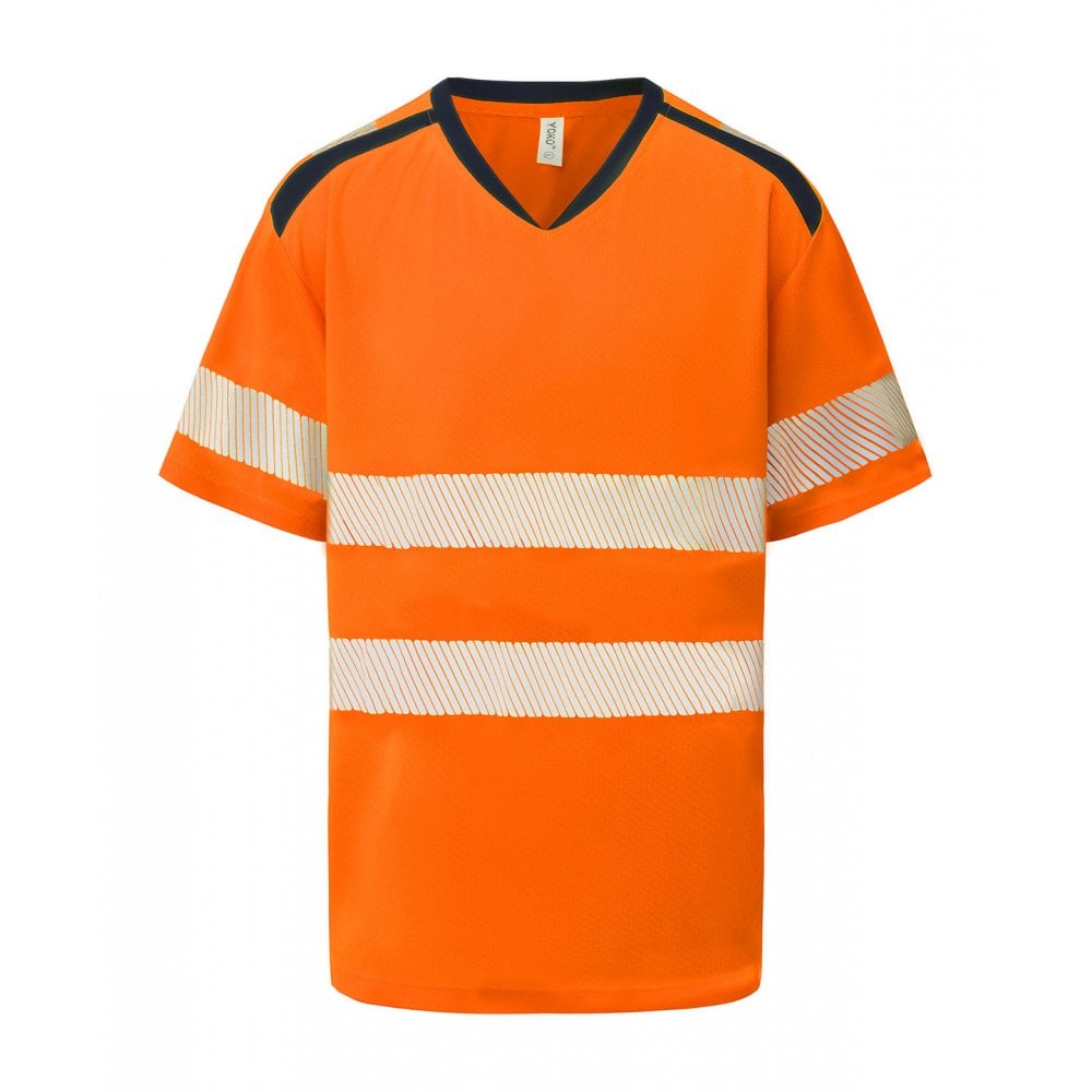 Yoko Hi-vis Mandarin Collar Comfort Trim T-shirt (HVJ430)