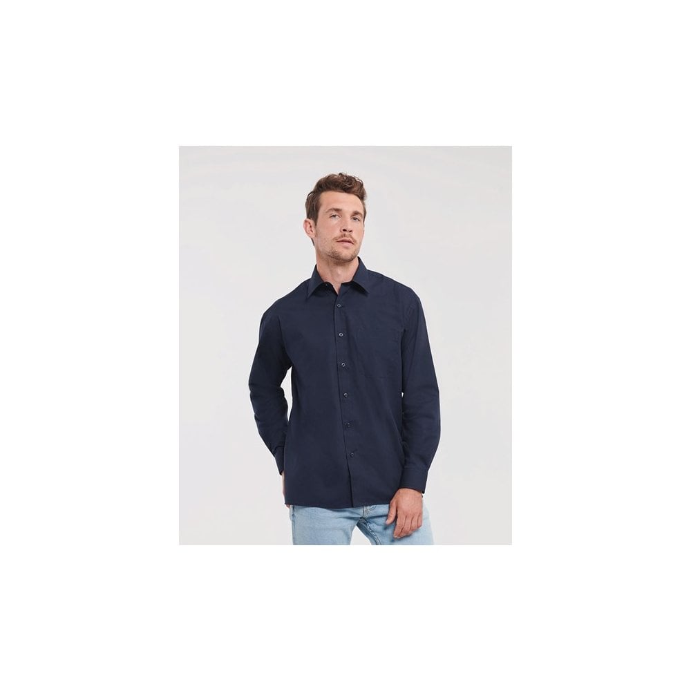 Russell Collection Russell Long Sleeve Polycotton Easycare Poplin Shirt