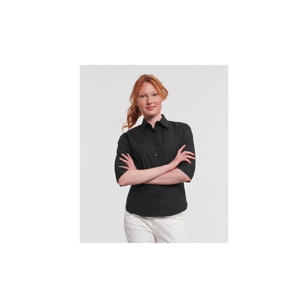 Russell Collection Russell Women's ¾ Sleeve Easycare Fitted Shirt