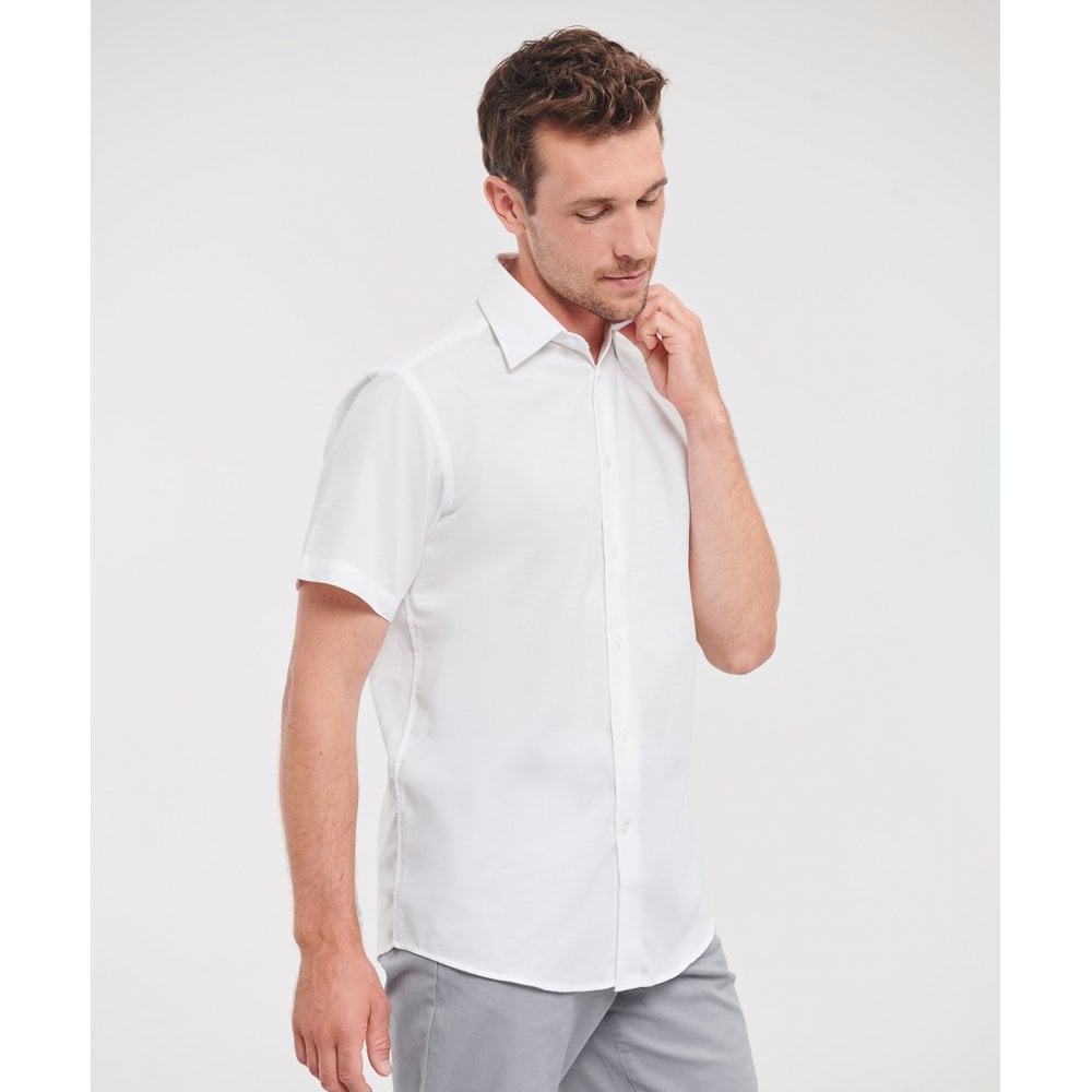 Russell Collection Russell Short Sleeve Easycare Tailored Oxford Shirt