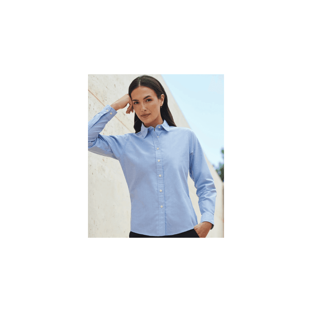 Henbury Women's Long Sleeved Classic Oxford