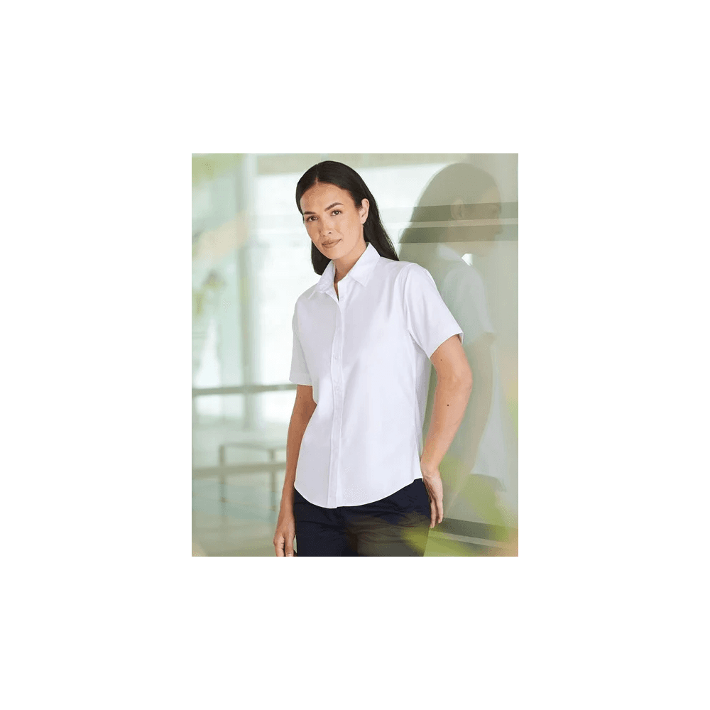 Henbury Women's Short Seeve Classic Oxford Shirt