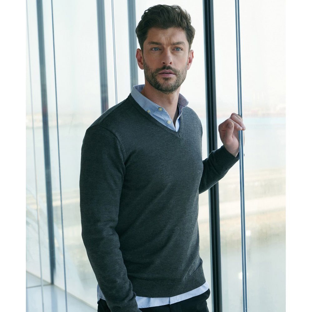 Henbury 12 Gauge V-Neck Jumper