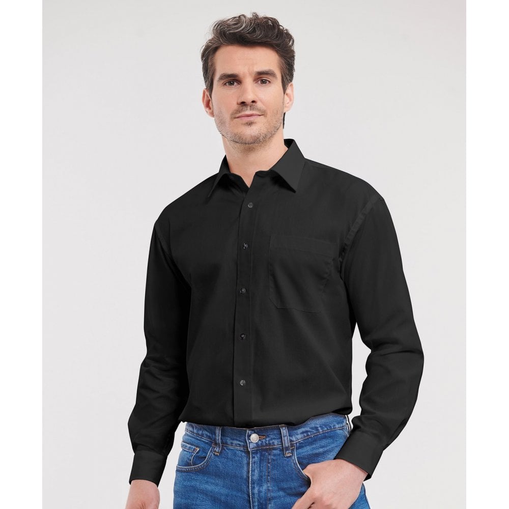 Russell Collection Russell Long Sleeve Pure Cotton Easycare Poplin Shirt