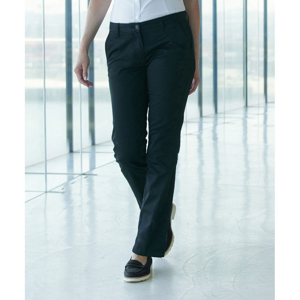 Henbury Women's 65/35 Flat Fronted Chino Trousers