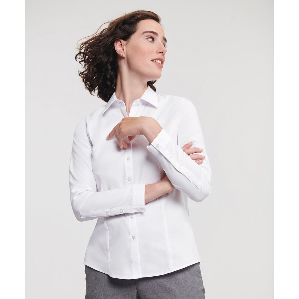 Russell Collection Russell Women's Long Sleeve Herringbone Shirt