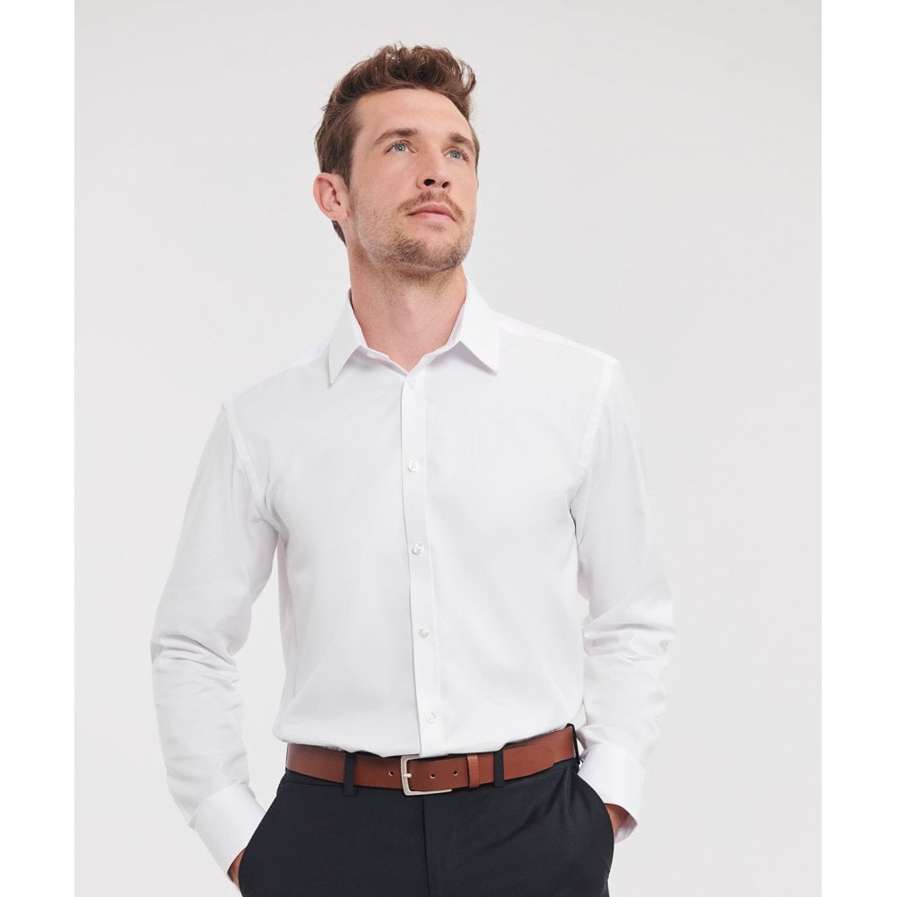 Russell Collection Russell Long Sleeve Herringbone Shirt