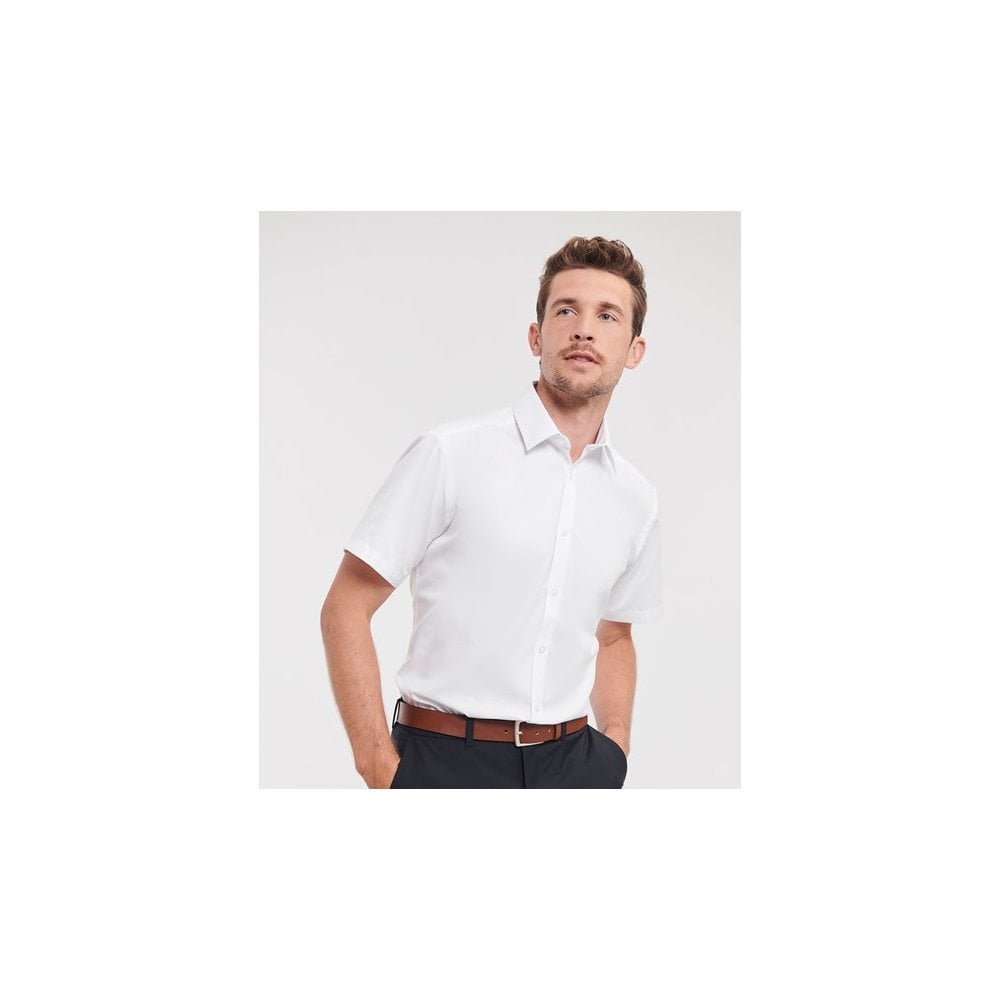 Russell Collection Russell Short Sleeve Herringbone Shirt