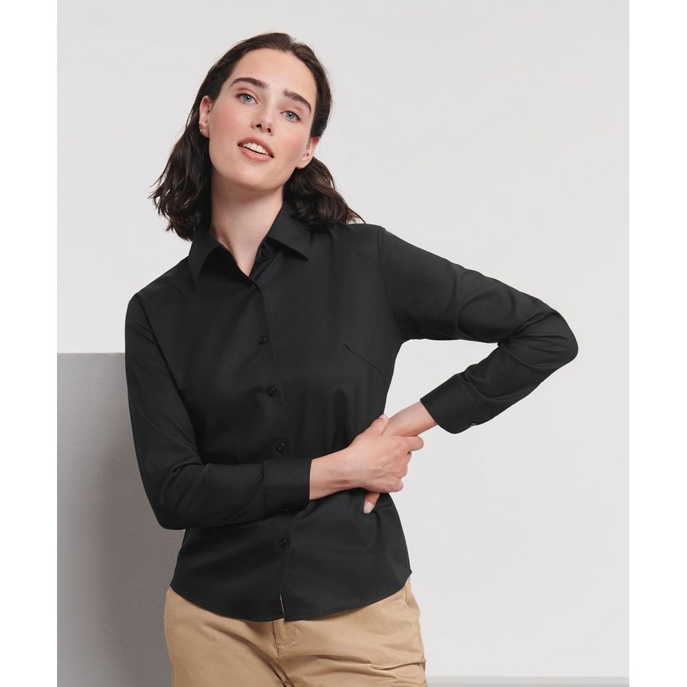 Russell Collection Russell Women's Long Sleeve Easycare Oxford Shirt