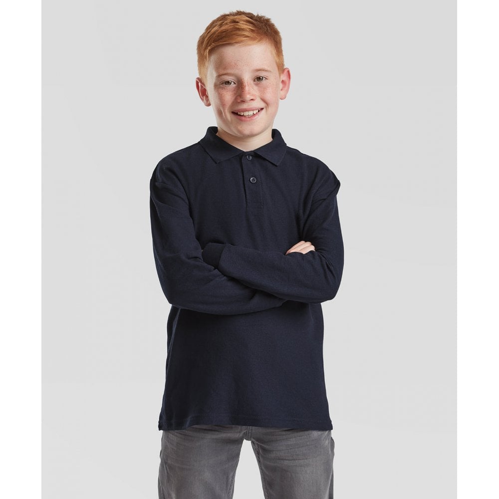 Fruit of the Loom Kids Long Sleeve 65/35 Polo