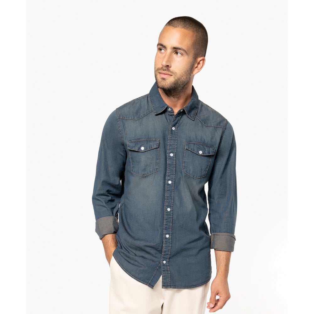 Kariban Long-sleeved Denim Shirt