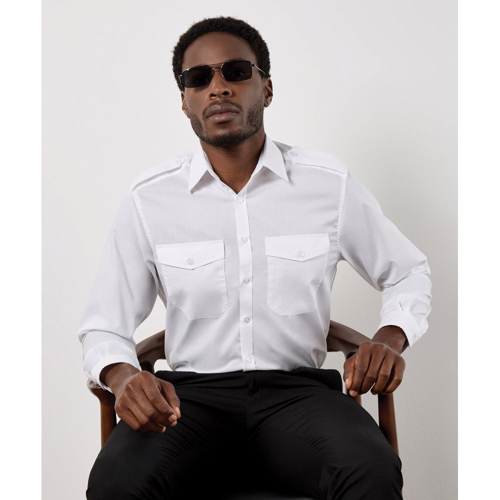 Kustom Kit Pilot Shirt Long Sleeved