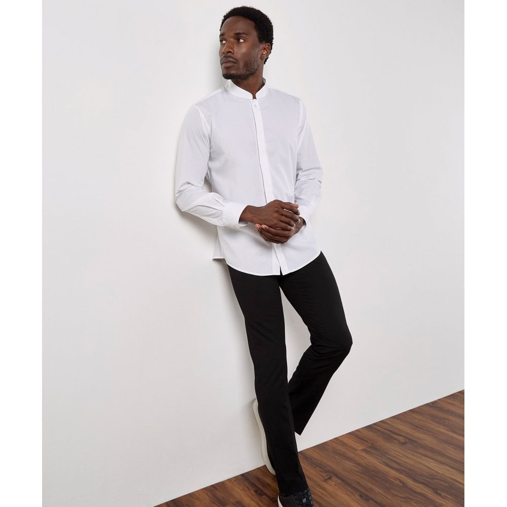 Kustom Kit Mandarin Collar Shirt Long-Sleeved (Tailored fit)
